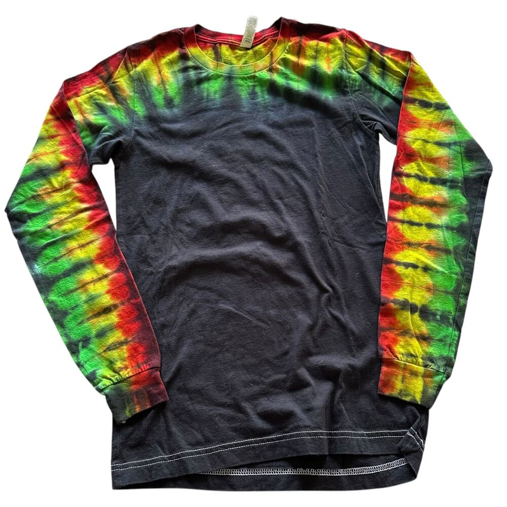 Womens Shirt XS Handmade Tie Dye Rasta Long Sleeve Festival Vacation Brand New